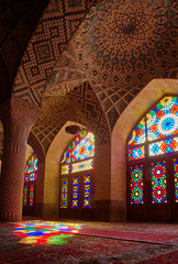 Fototapeta na wymiar Nasir al-Mulk Mosque in Shiraz city