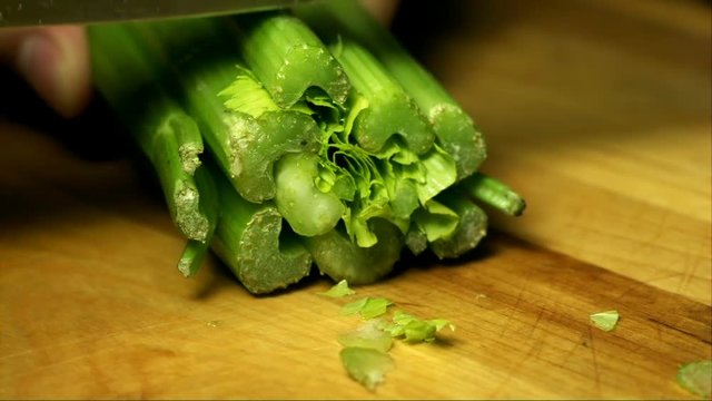 Cutting Celery Ends Super Slow Motion