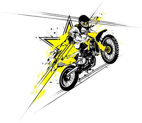 Vector illustration of a rider on a motorcycle
