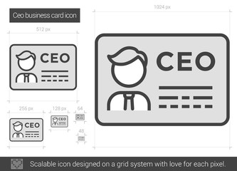 CEO business card line icon.