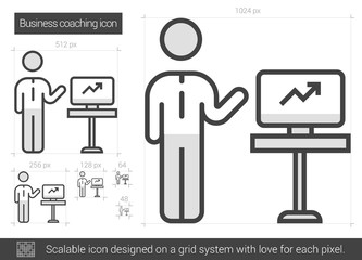 Business coaching line icon.