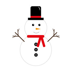 merry christmas snowman character icon vector illustration design