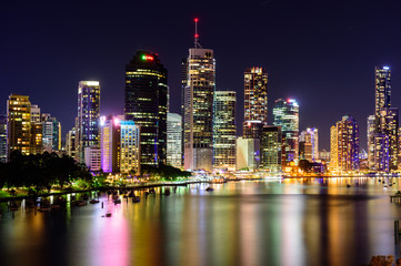 Brisbane by night - obrazy, fototapety, plakaty
