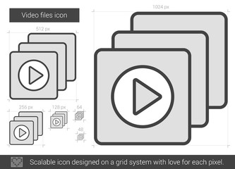 Video files line icon.