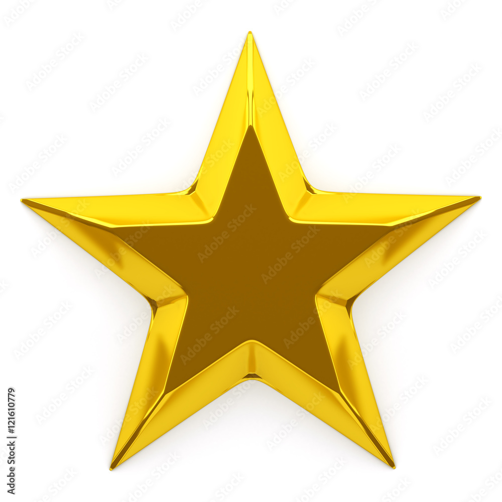 Canvas Prints shiny golden star - 3d rendering