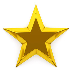 Shiny golden star - 3d rendering
