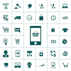 simple shopping icon set