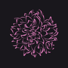 stylized flower drawn in the vector. pink flower