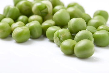 Ripe pea vegetable. Isolated on white background