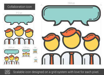 Collaboration line icon.
