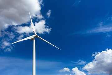 wind turbine and beautiful sky  in huaybong, thailand