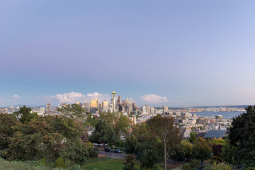 Seattle Washington City Skyline and Puget Sound View
