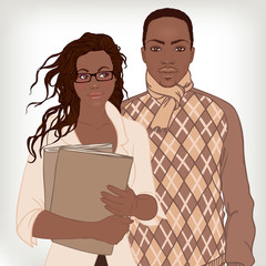 African American couple, business casual style