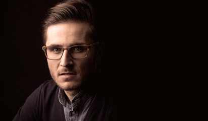 young man close up portrait