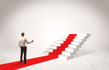 Fototapeta premium Steps to success concept with businessman