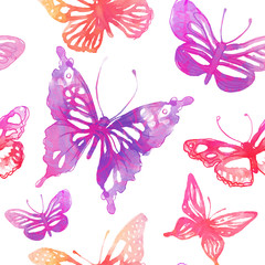 Fototapeta na wymiar Amazing background with butterflies and flowers. seamless patter