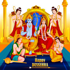 Happy Dussehra background showing festival of India - 121613951