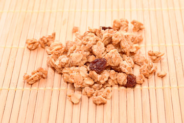 Cereals on wood background