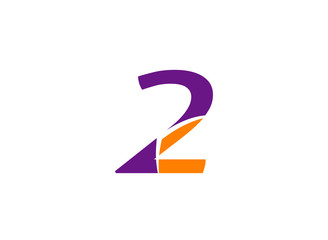 Logo number 2 vector design template

