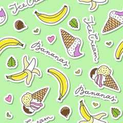 bananas and ice cream cones