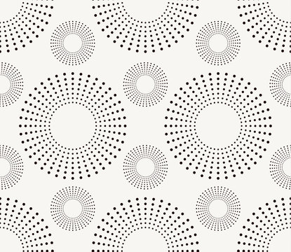 Seamless pattern with dotted circles