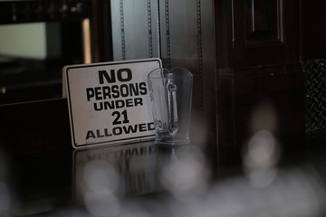 No Person Under 21 Allowed Sign
