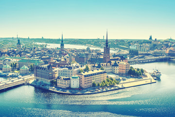 view of the Old Town or Gamla Stan in Stockholm, Sweden