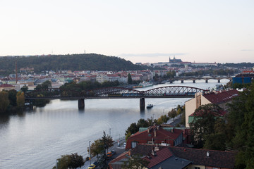 A afternoon view over prague from the south side.