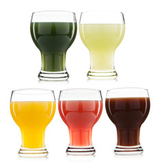 Vegetable and fruit juice glass isolated