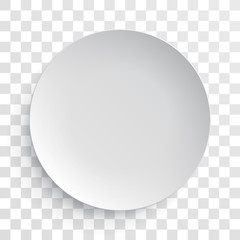 Empty white dish plate isolated 3d mockup model - obrazy, fototapety, plakaty