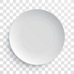 Empty white dish plate isolated 3d mockup model