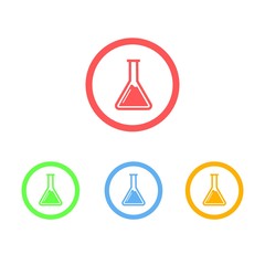 Colorful Set of Chemistry Flask or Beaker Icons