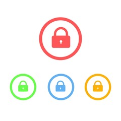Colorful Set of Lock or Security Icons
