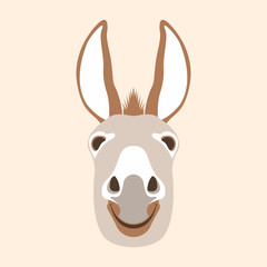 donkey head face vector illustration style Flat