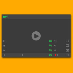 Video player, vector illustration.