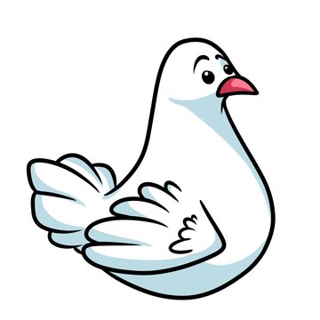 White dove cartoon illustration isolated image animal character Stock  Illustration | Adobe Stock
