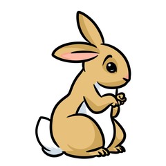 Rabbit brown cartoon illustration isolated image animal character 
