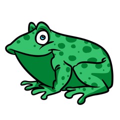 Green Frog cartoon illustration isolated image animal character
