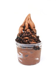  soft serve ice cream in a cup with topping