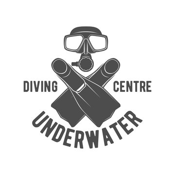 diving vintage labels logos  and design elements