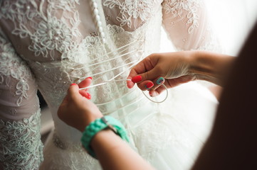 Bride wedding details - wedding dress