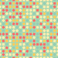 Rotated squares seamless colorful patterns. Abstract background.
