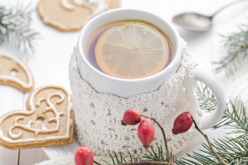 Christmas Hot tea with cold days