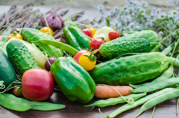 fresh and raw vegetables