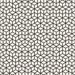 Vector Seamless Black and White Irregular Rhombus Grid Pattern