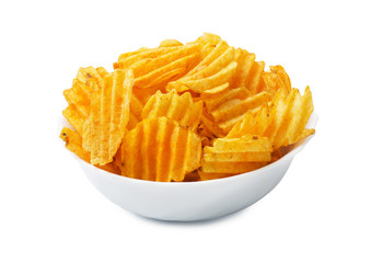 Plate of potato chips
