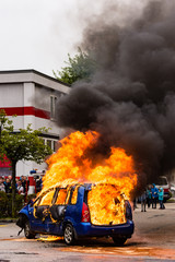 burning car