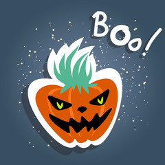 halloween angry pumpkin