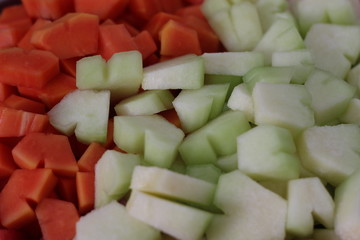 Papaya and melon

