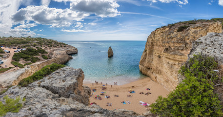 Fototapeta na wymiar Panorama of Praia do Carvalho, Carvoeiro, Algarve, Portugal